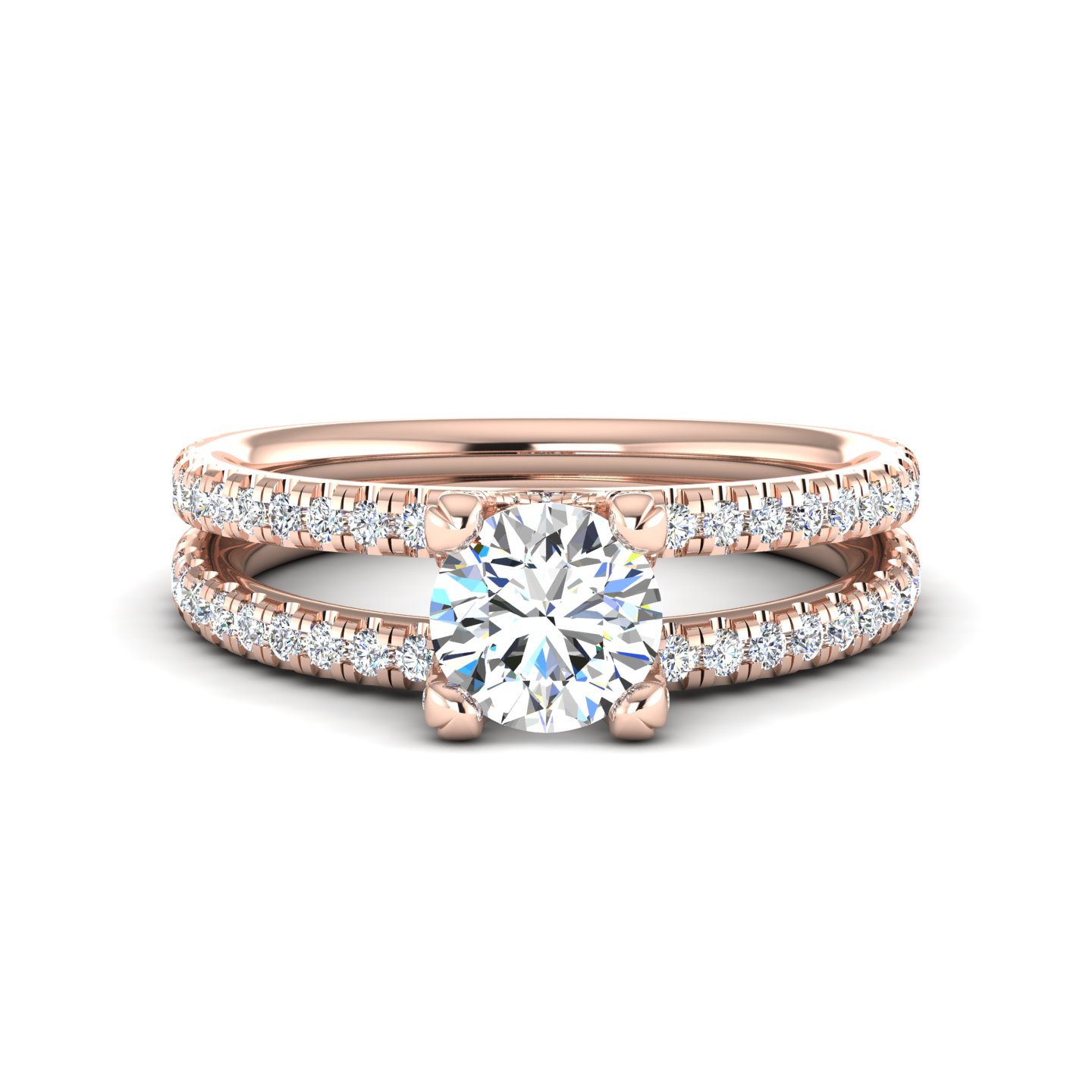 Naomi Split Shank Pave Engagement Ring
